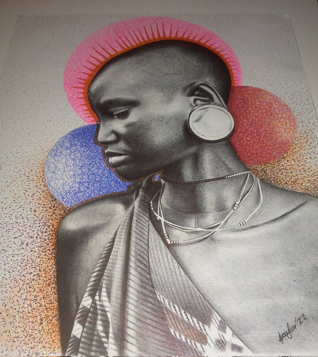 FredproA's tweet photo. Portrait of a beautiful girl from Mursi tribe, Ethiopia.
Coloured pen on paper 
#ballpointpendrawing #Penonpaper #fredproart #selftaught #drawing https://t.co/dVbbKljbyR