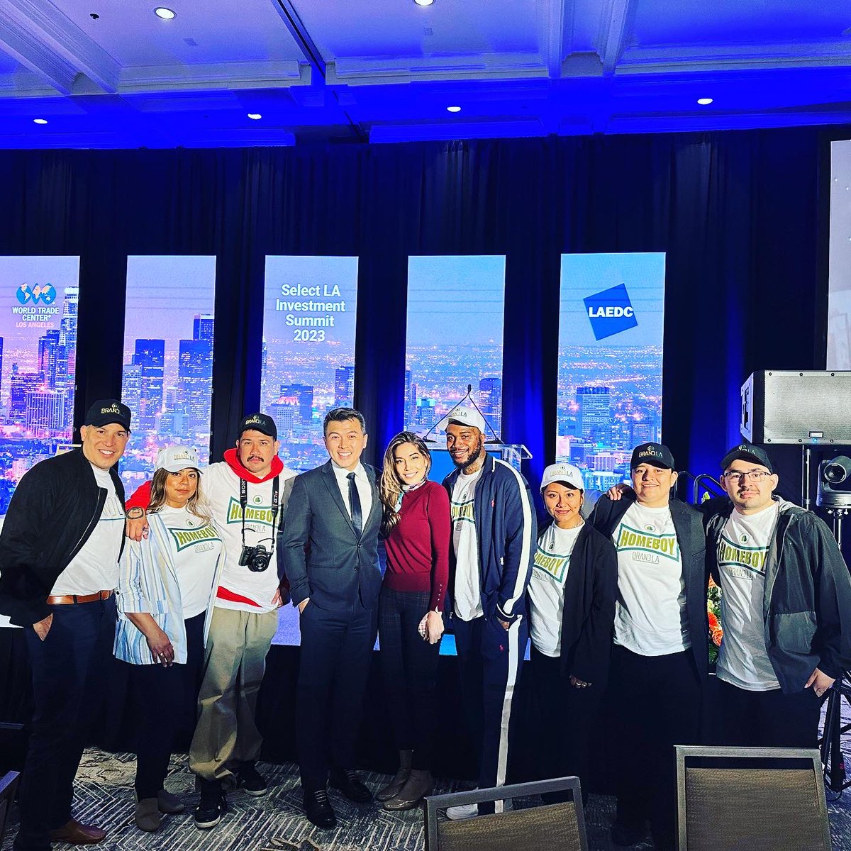 BrandLAorg's tweet photo. We’re at the #SelectLA Investment Summit presented by @WTCA @LAEDC with our @HomeboyInd Marketing trainees. #MoreOpportunities to transfer #KNOWLEDGE lead to economic development in our region.💫 https://t.co/G03OAD6HSe
