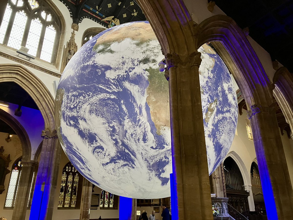 A fantastic experience today viewing Luke Jerram’s sculpture, “Gaia”, @TauntonMinster It really brings home the vastness and beauty of Earth 🌍 In #Taunton until 1st May, I highly recommend a visit 😍