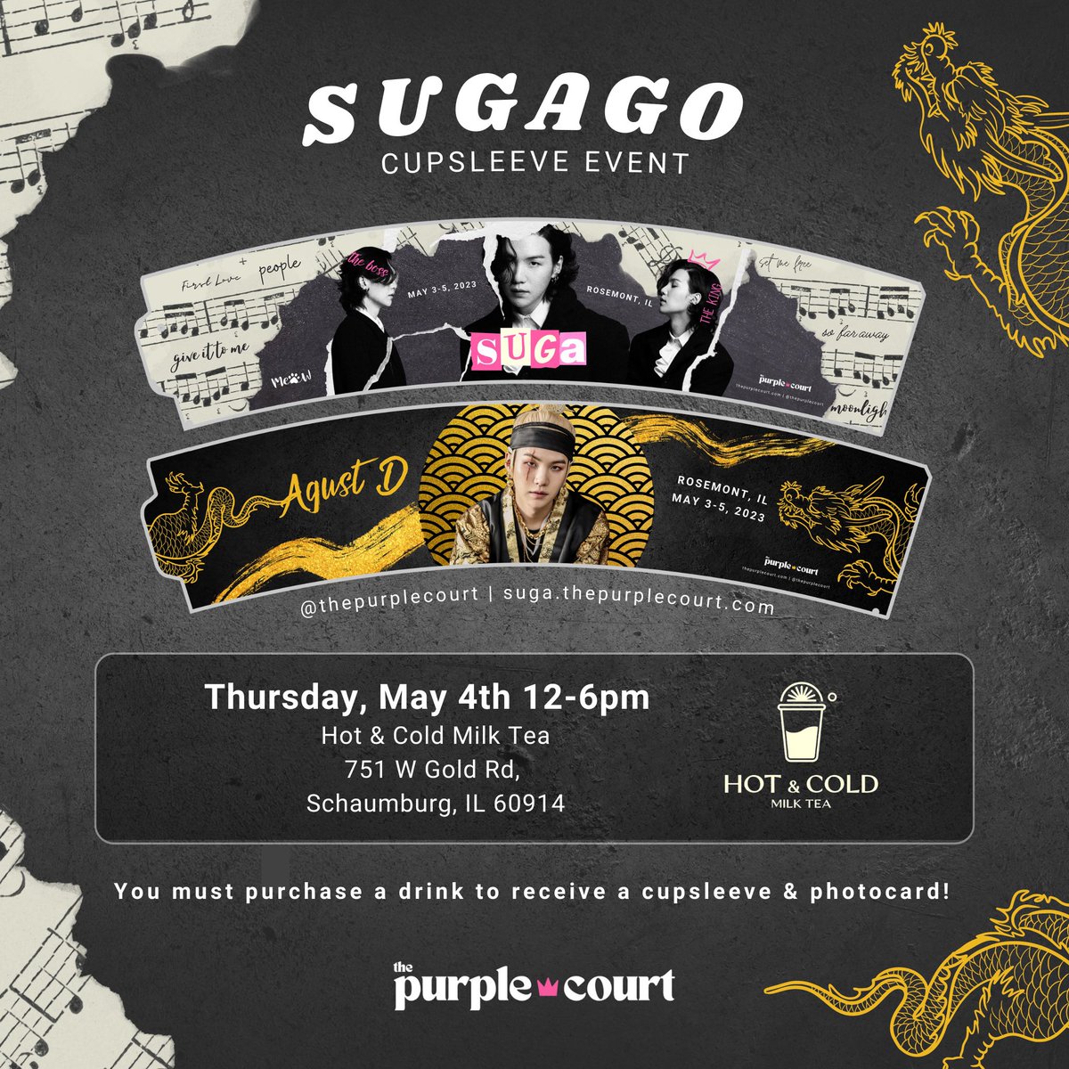 The Purple Court | BTS Chicago Cupsleeve Events💜 tweet media