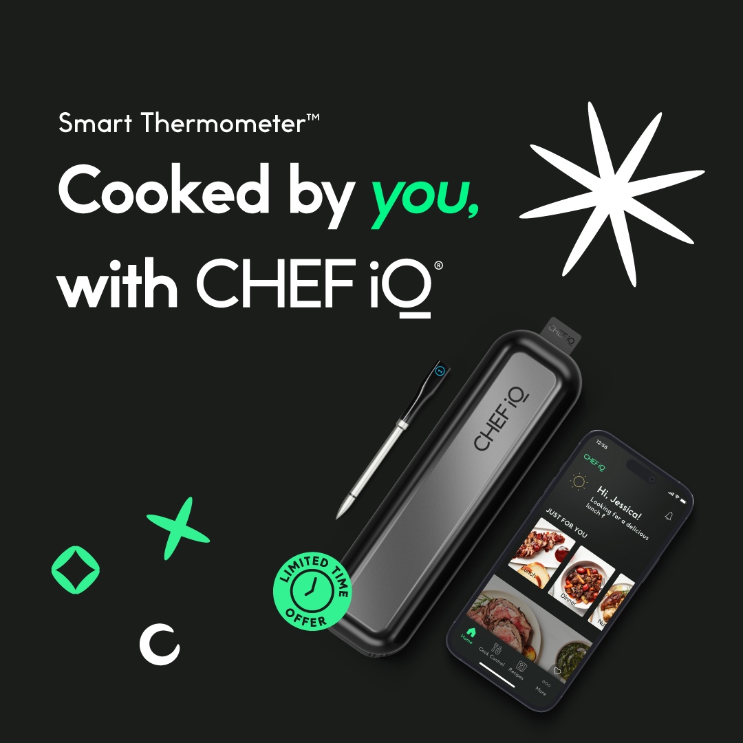 mychefiq's tweet photo. It's time to elevate your cooking game! 🔥The #CHEFiQ #SmartThermometer is now available on https://t.co/gI76kBVTFw for a limited time. Grab yours now to create perfectly cooked meals at home. https://t.co/WOp4vC5CAw
