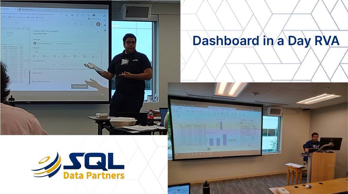sqldatapartners's tweet image. We&apos;ve had a great day at Dashboard in a Day RVA with @sqlgene instructing! Shoutout to our friend @devindjaiswal at Microsoft for hosting!
Let us know if you would like to have us do Power BI DIAD in your area!
bit.ly/3Hmgo9E
#powerbi #dashboardinaday #sqldatapartners