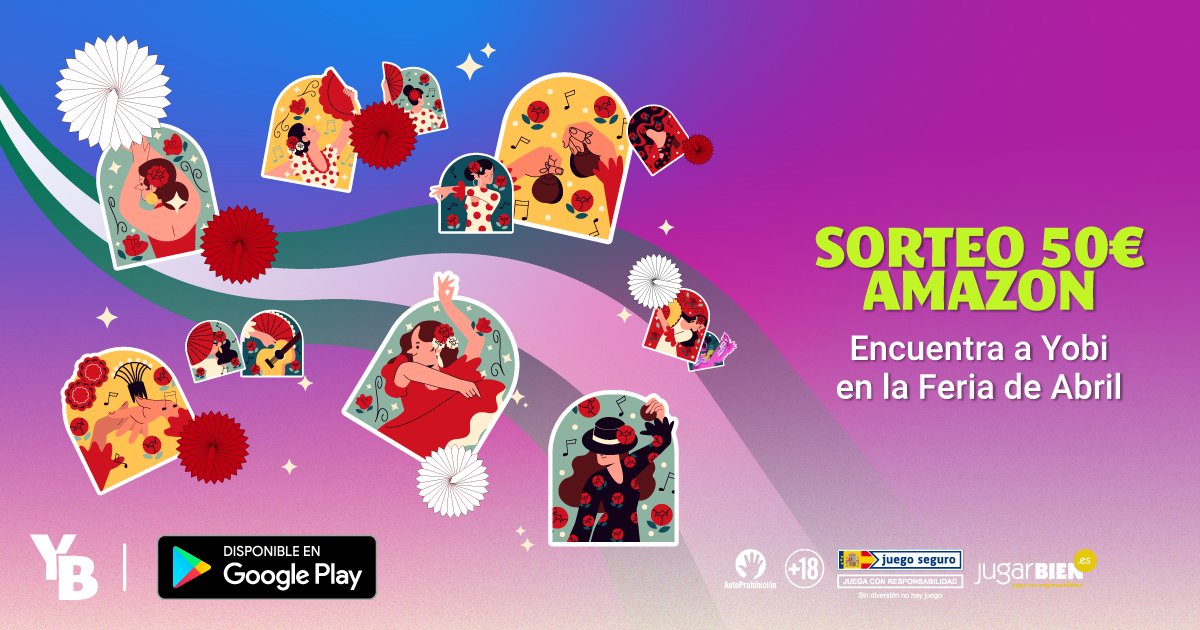 Yobingo's tweet photo. SORTEO 50€ Amazon 💥 
Encuentra a Yobi en la feria de abril 💃 

Ve a nuestro Instagram o Facebook y participa:
https://t.co/DC7txCQuD6
https://t.co/0Kf7WDZeiJ https://t.co/w6nR1UCDXg