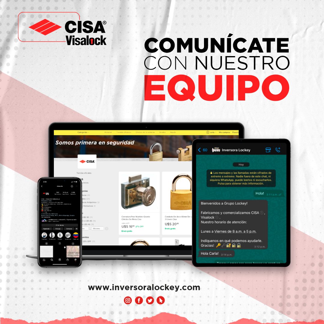 CisaVenezuela's tweet photo. ¡Estamos en todas las plataformas! 

Las mejores cerraduras de toda Venezuela https://t.co/8ytPwNbX3T