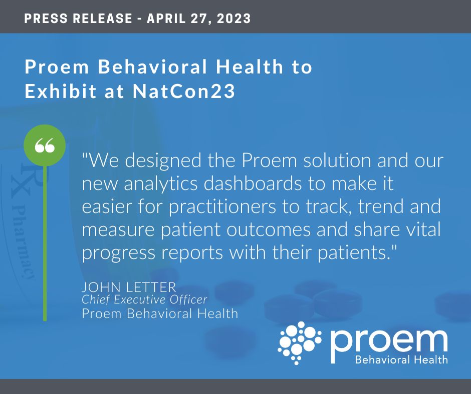 ProemHealth's tweet photo. 📰 PRESS RELEASE 📰
#Proem Behavioral Health to Exhibit at #NatCon23
➡️ READ: https://t.co/Z0kPaYdhXs
@ProemHealth invites attendees of #NatCon23 visit 🚨 Proem Booth # 1136 🚨
@NationalCouncil #behavioralhealth #software #developer https://t.co/DvIZBihU7g