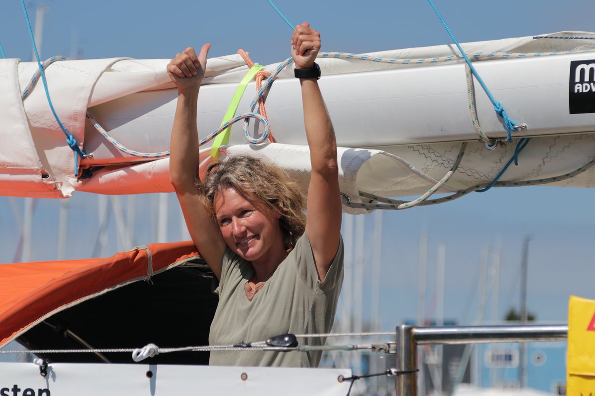sailmagazine's tweet photo. Kirsten Neuschäfer today won the 2022-23 @GoldenGlobeRace, becoming the first woman to win a solo round-the-world race. In a competition that demands immense skill, courage, and perseverance. @KirstenGGR https://t.co/AAg95zPPoy https://t.co/KvWM4clmR6