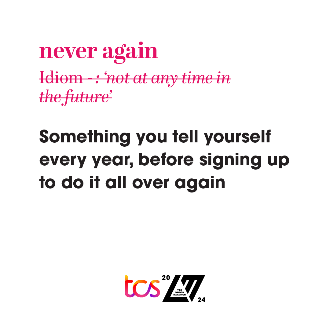 LondonMarathon's tweet image. 𝙉𝙚𝙫𝙚𝙧 𝘼𝙜𝙖𝙞𝙣!

Hands up if this was you on Sunday🤣

REMINDER - 24 hours to go until the ballot for next year's TCS London Marathon closes!

#LondonMarathon  #WeRunTogether