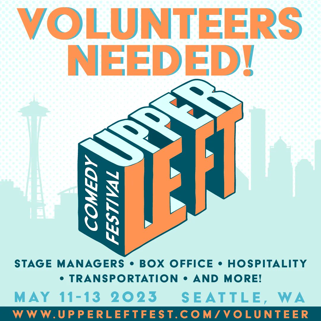 We're looking for more volunteers! Be a part of an epic comedy weekend: buff.ly/3ybflnS ⚡️⚡️