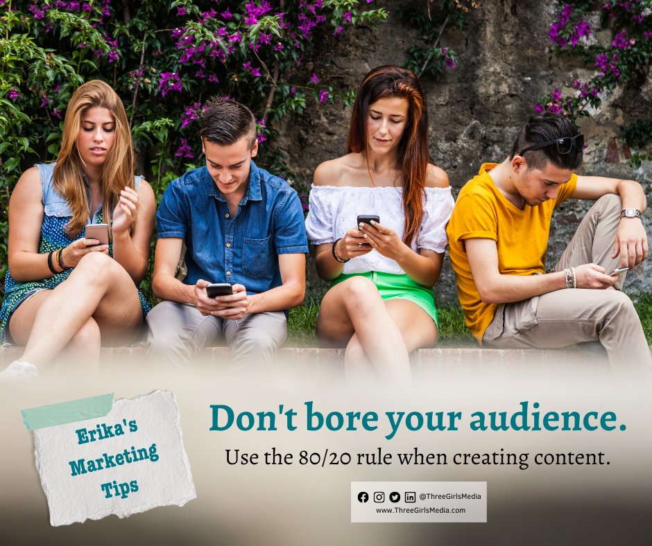 Does your brand need a little engagement push? Make sure 20% of  your posts are about your brand, and use the other 80% for customer engagement.

#ContentMarketingTips #Marketing101