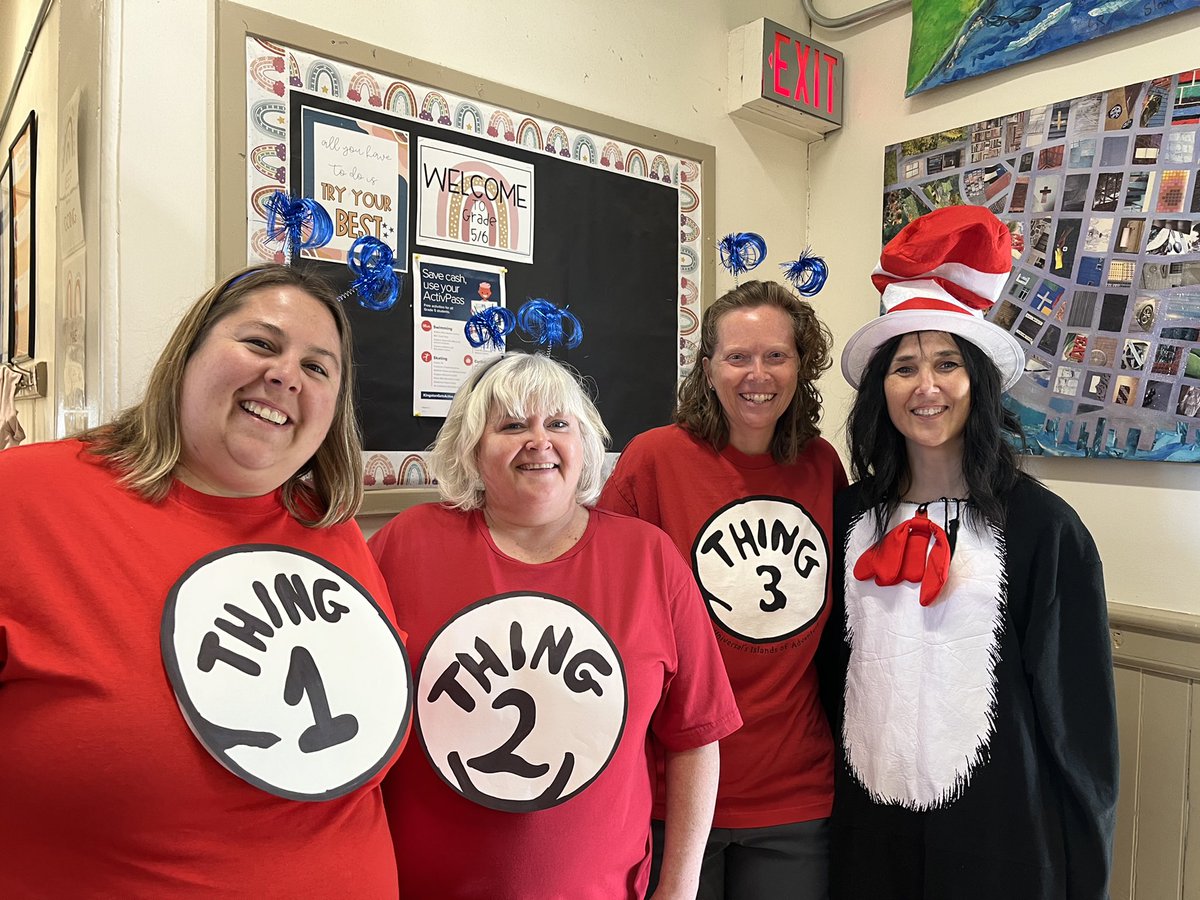 SYD_books_LDSB's tweet photo. Book character day @SydenhamPS_LDSB brought out our inner #DrSeuss #CatintheHat #Thing1 #Thing2 #Thing3 #lovedressingup https://t.co/XufOsoxRoN