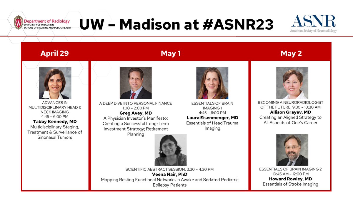 UW Radiology (@uwiscradiology) on Twitter photo It’s time for #ASNR23! Keep an eye out for presentations from <a href="/tabby_kennedy/">Tabby A. Kennedy, MD</a> <a href="/LBEisenmenger/">Laura Eisenmenger, MD</a> <a href="/GregAvey/">Greg Avey</a> @AGrayev <a href="/VeenaANair1/">Veena A Nair</a> It’s time for #ASNR23! Keep an eye out for presentations from <a href="/tabby_kennedy/">Tabby A. Kennedy, MD</a> <a href="/LBEisenmenger/">Laura Eisenmenger, MD</a> <a href="/GregAvey/">Greg Avey</a> @AGrayev <a href="/VeenaANair1/">Veena A Nair</a>