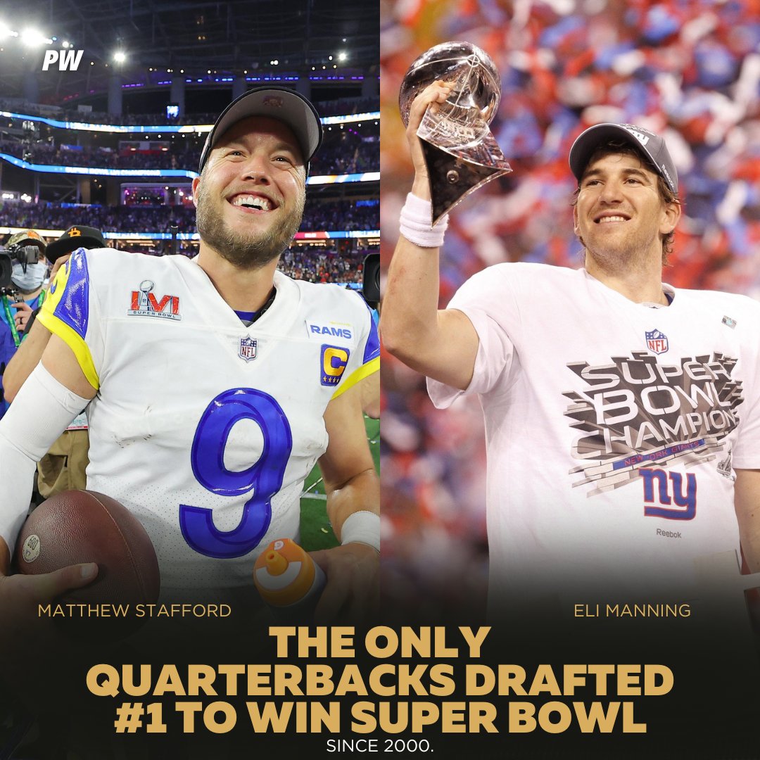 The ONLY quarterbacks drafted with the first overall pick in the #NFLDraft to win a Super Bowl? #MatthewStafford and #EliManning. Knowing this, it worth using the number one pick on #BryceYoung or #CJStroud ?