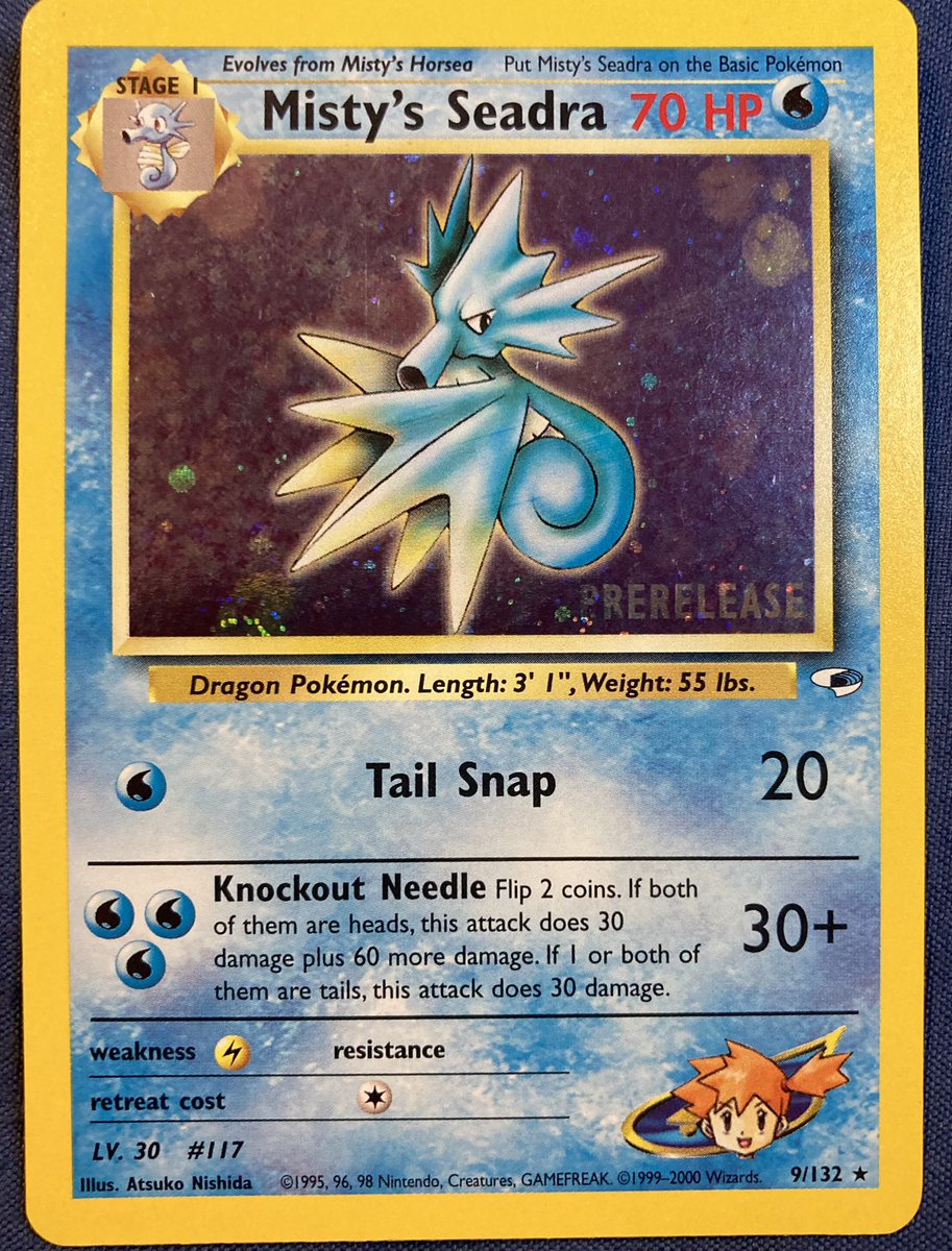 iamapokeMOM's tweet image. 💧POKEMON GIVEAWAY💧

Misty’s Seadra Gym Heroes PRERELEASE Stamped Promo

To Enter:
✅ Follow
✅ Retweet

Ends 5/5

Be sure to check out my other giveaways. 👀

#pokemon #pokemonTCG #pokemonCards #Giveaway #GiveawayAlert #giveaways #pokemongiveaway #free