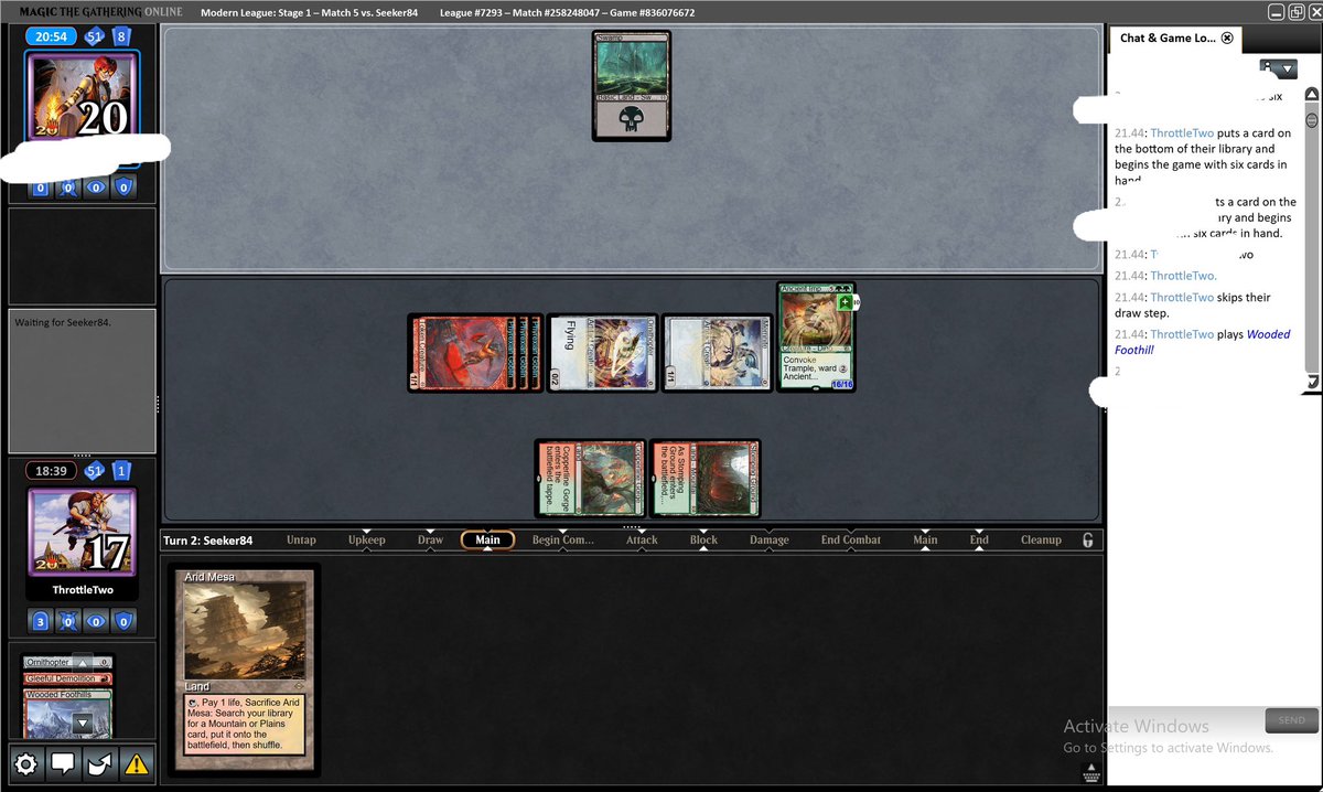 kthyrrestrup's tweet photo. Thanks for the beating earlier, @Aspiringspike! 
Ended that league 0-5, but didn’t drop the deck (or quit MTGO, waddup).
Always been a fan of 8-Whack, so had to try your brew. 

Slowly getting the hang of the deck 😂 https://t.co/3yxB9XG1sg