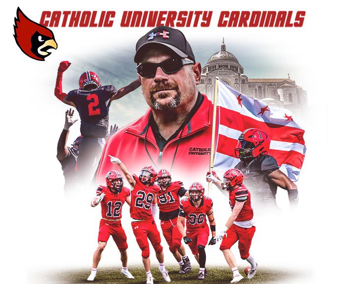 CatholicU_FB's tweet photo. Come join @CoachMikeGut and his staff for the MegaCamp “Capital City Showcase Series”!! We have multiple FBS/FCS/D2/D3 coaching staffs that will be in attendance. Come SHOWCASE your talent! https://t.co/J1F4BOg3Rb https://t.co/O0ZQBPMwB8