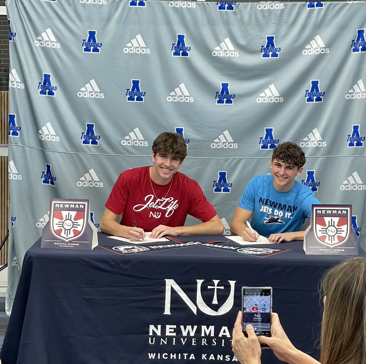 Congratulations to Jack Moll and Micaiah Mann on signing with Newman University for soccer. They are getting two great players and Andover will miss them.