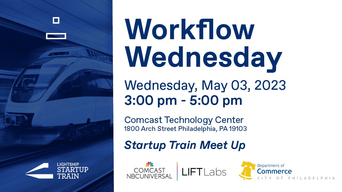 lightshipfound's tweet photo. Lightship's #StartupTrain is heading to Philadelphia on 05/03! π π€©
Join us next Wednesday for our Philly meetup sponsored by @LIFT_Labs & @PHLCommerce! ππΎ π
RSVP ππΎ https://t.co/OeFGGil1jA
#Philadelphia #startup #meetup #Entrepreneur #Pennsylvania #tech #comcast https://t.co/21kvMZrtet