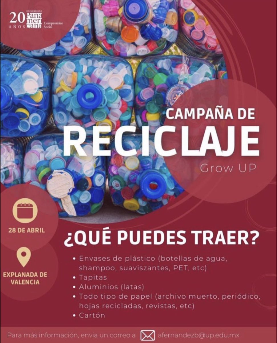 ¡ES MAÑANA! No se olviden de traer sus materiales reciclados para contribuir a un bien social🫶🏼