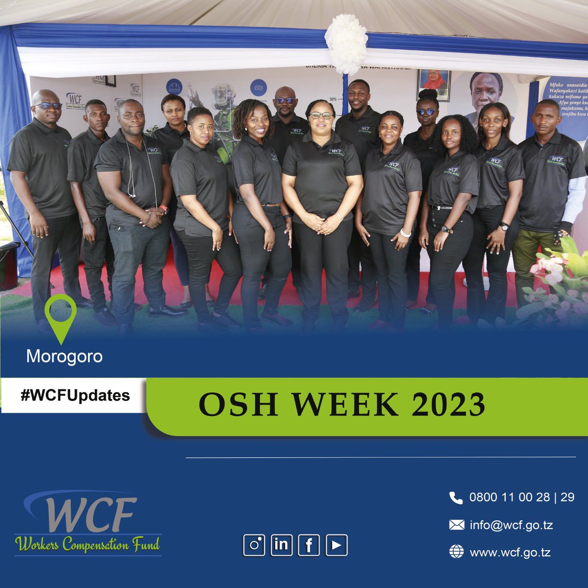 wcf_tz's tweet photo. Maadhimisho ya wiki ya Usalama na Afya duniani 2023
#oshweek
#fidiastahikikwawakati
#kaziiendelee https://t.co/4Lwpv5bRUe