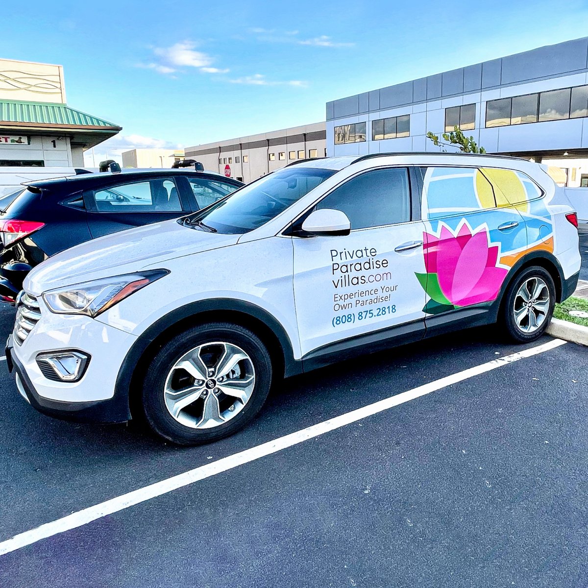 FourNineDesign's tweet image. Aloha! Greetings from the Rainbow State where you may come across one of Private Paradise vehicles' that we wrapped driving around. Love the bright colors and simple shapes on these wraps. Aloha!