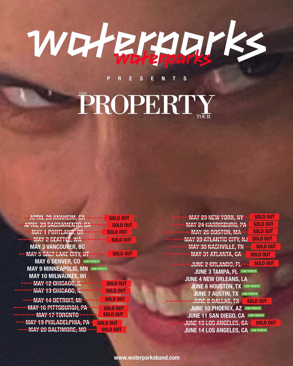 waterparks's tweet photo. TOUR STARTS TOMORROW SOLD OUT SHOW IN ANAHEIM!!! THEN A SOLD OUT SHOW IN SACRAMENTO, THEN A SOLD OUT SHOW IN PORTLAND, THEN A SOLD OUT SHOW IN SEATTLE

IT’S ALMOST ALL SOLD OUT BABY GET YOUR TICKETS AND LETS RIDE 

https://t.co/OmOXLJjcgl https://t.co/NZrOwJUFfu