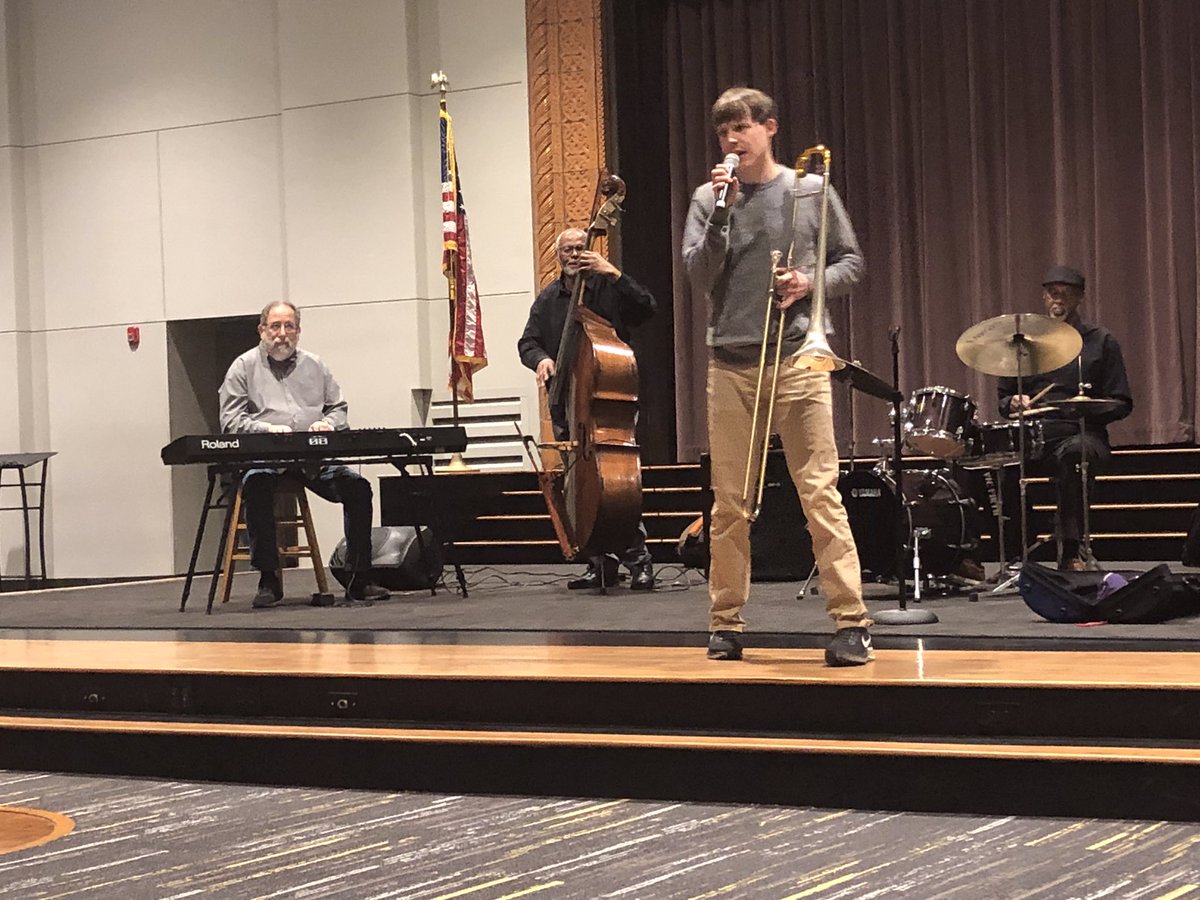rbfinearts's tweet photo. A big thank you to CCJO @cincinnatijazz1 for playing for us today to close out #JazzAppreciationMonth 
Great insights for our students about listening, communicating, and working together - all with amazing music and soloists🎺🎹🎻🥁
“Let Freedom Swing!”
#ForwardToCreativeThings https://t.co/QASzQwN91M