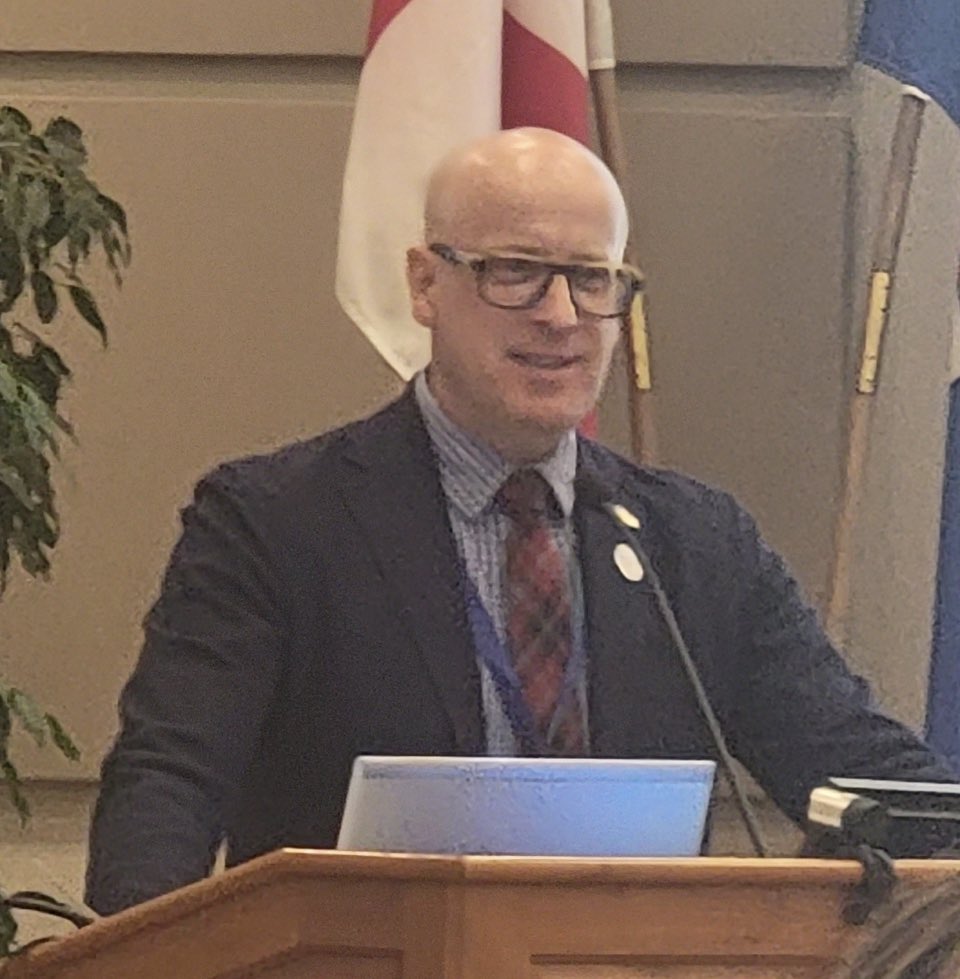 darrenmoroz's tweet photo. President Schilling bringing opening greetings to the 2023 Diversity, Equity and Human Rights (DEHR) Conference at Barnett House in Edmonton. #DEHR @albertateachers @schill_dawg https://t.co/TVmsfzugfY