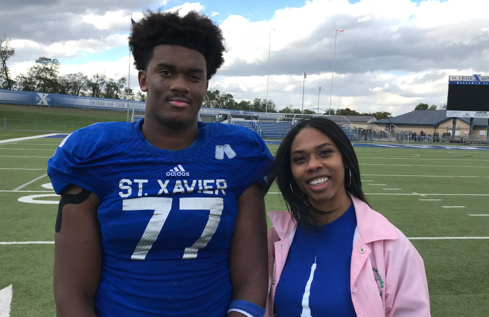 Seems like only yesterday for Paris Johnson and mom Monica. Great kid. Great family. Great player.