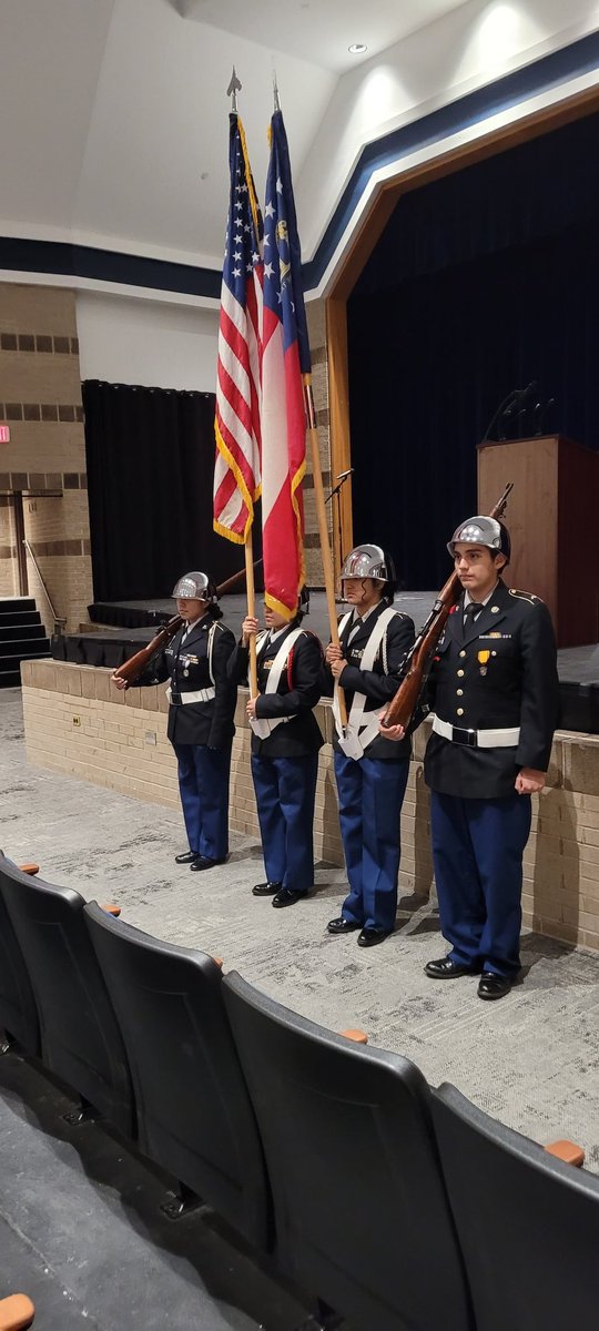 Our JROTC Color Guard presented the National Colors tonight for the John's Creek Mayor's State of the City Address. #communitysupport