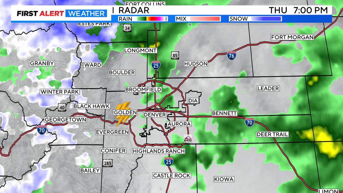 A little bit of light rain in parts of Denver, heavier stuff is still to come! #cowx #4wx
