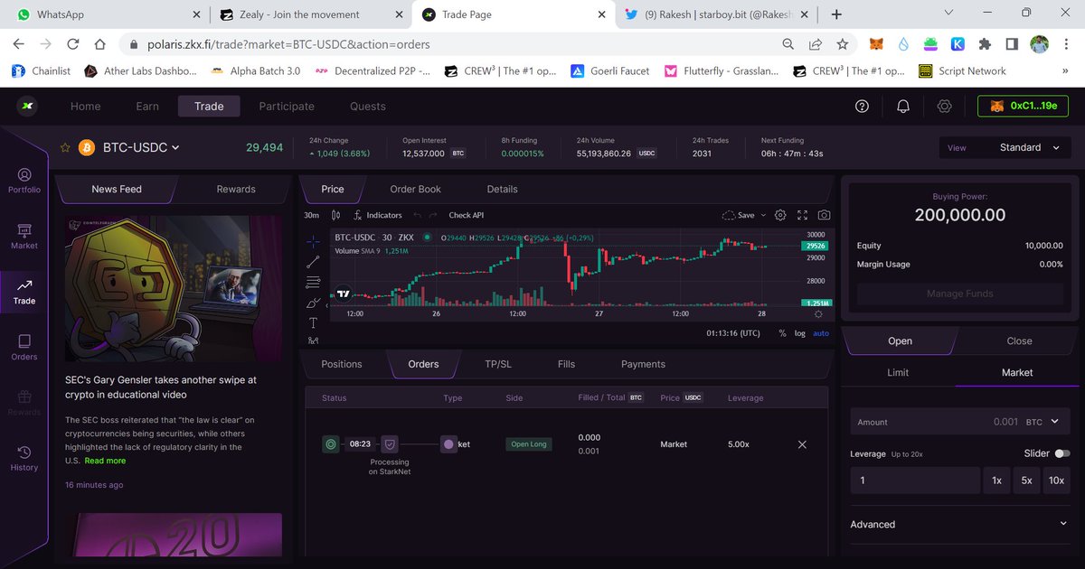 RakeshK89648979's tweet photo. i cant connect to my coinbase wallet;
so i created a new wallet and its my 1st tradw here.
@zkxprotocol #ZKXTestnet https://t.co/CHCWvc5hYl