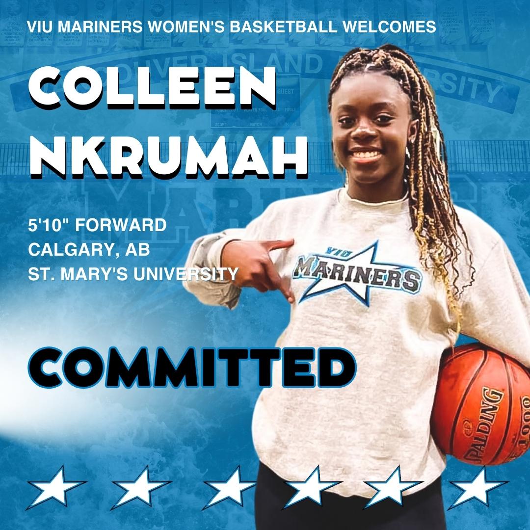 VIUMariners's tweet photo. Welcome to the Mariners, Colleen Nkrumah!
The power forward averaged 4 rb/game with a strong St. Mary's Lightning team in her first season and we're thrilled she's bringing her high-motor compete level to the West Coast! #VIUMariners @VIUniversity @AllCdnSportsNet #pacwestbc https://t.co/4JiX93Woty
