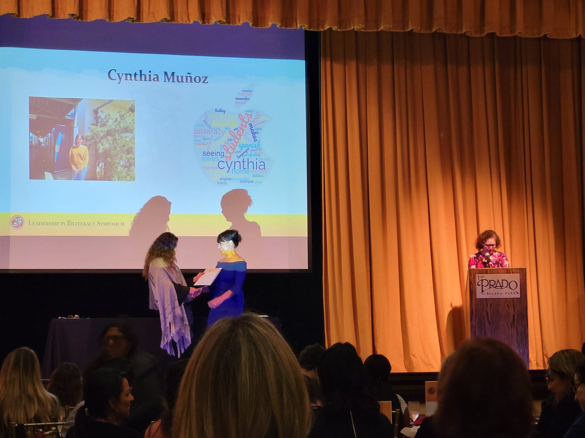 rlara_sbusd's tweet photo. Congratulations to South Bay's Leadership in Biliteracy Honorees, Estela Corrales and Cynthia Muñoz! They were honored tonight for their work with multilingual learners and promoting biliteracy.  @SBUSD_NEWS @sunnyslopeSBUSD #Billit2023 https://t.co/w586d7LF1F