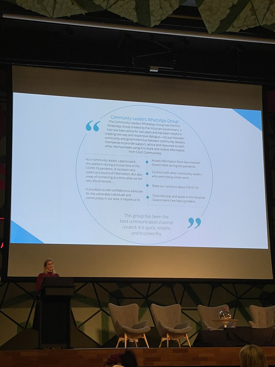 DrJoyParkinson's tweet photo. Key insights are crucial to understand how people communicate when choosing communication channels. For culturally diverse communities the Community leaders WhatsApp group was the best communication channel created. #ACVS2023 https://t.co/q4NnvHwieL