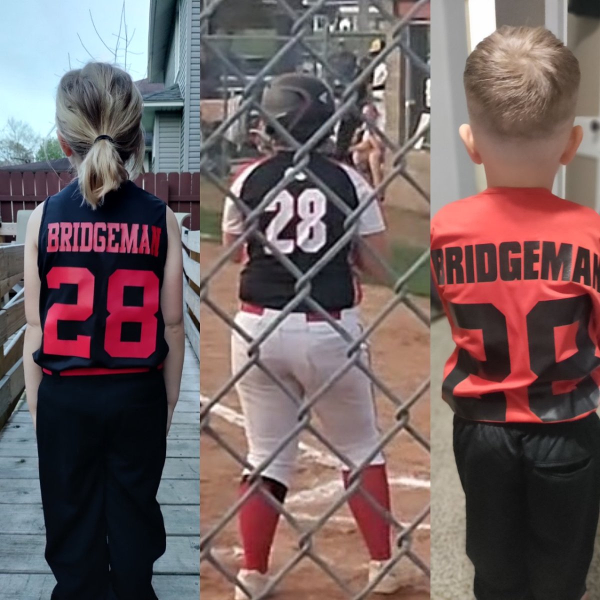 ally_sb2025's tweet photo. Honored that my little sister, and brother wanted to be the same number as me. Brother plays T-Ball and sister plays 6U. #28 #family #Siblings https://t.co/2KQ3ohDDzr