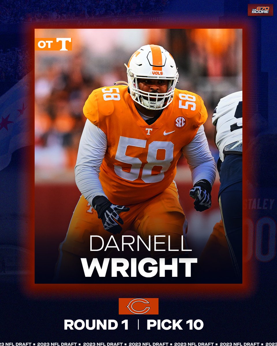 BEARS DRAFT TACKLE DARNELL WRIGHT🚨