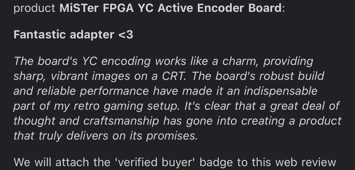 MisterAddons's tweet image. . @MikeSimone3 YC code being integrated into #MiSTerFPGA has made many, including me, very happy! The YC adapter that he designed outputs pristine S-video and composite video. 

Get yours today!
misteraddons.com/collections/mi…