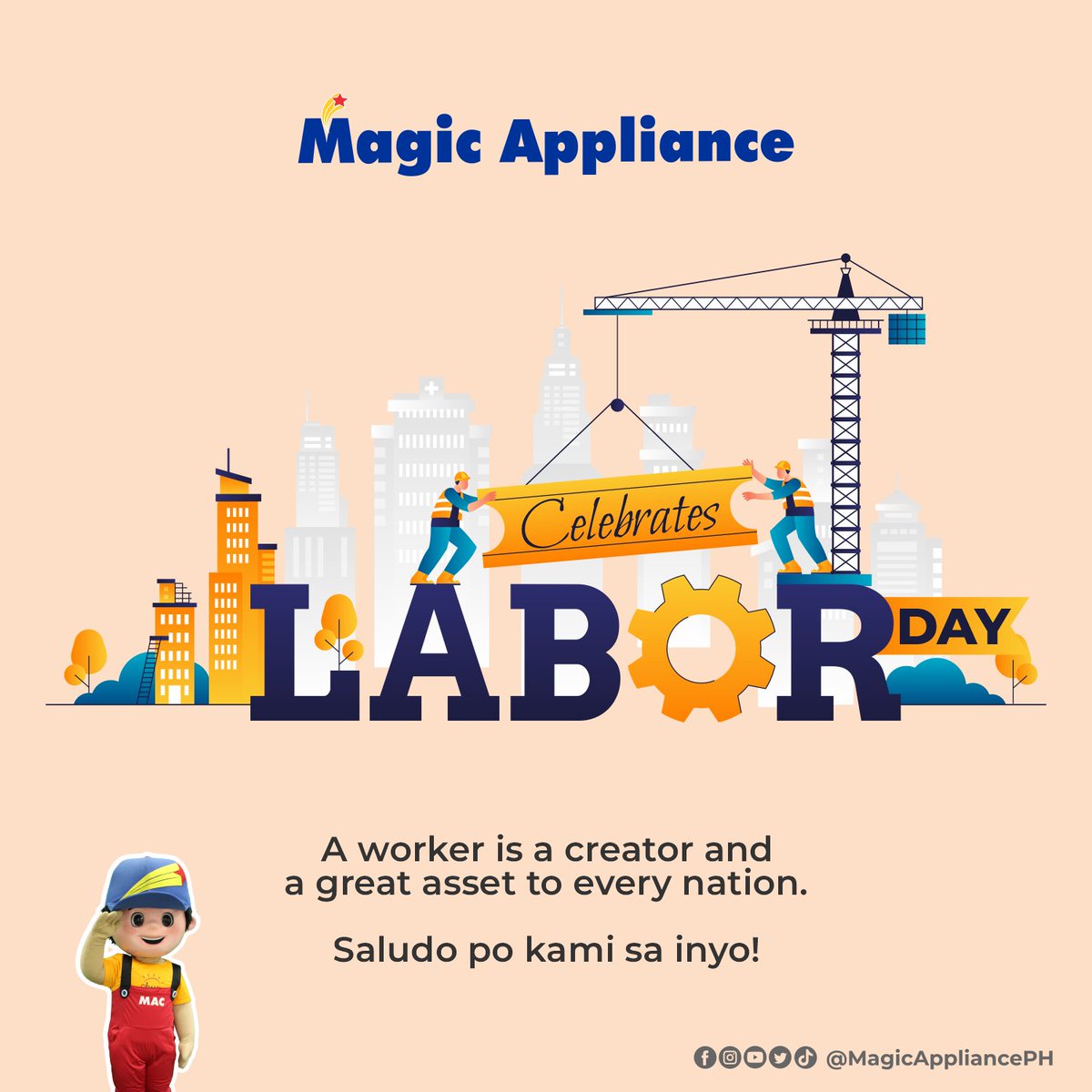 MagicAppliance1's tweet image. Happy Labor Day! Celebrate the fruits of your hard work with Magic Appliance,  where your Home Appliance and Furniture work just as hard as you do!🫰

#LaborDay #MagicAppliance #MagicHome #maGAANdangBuhay #MACares