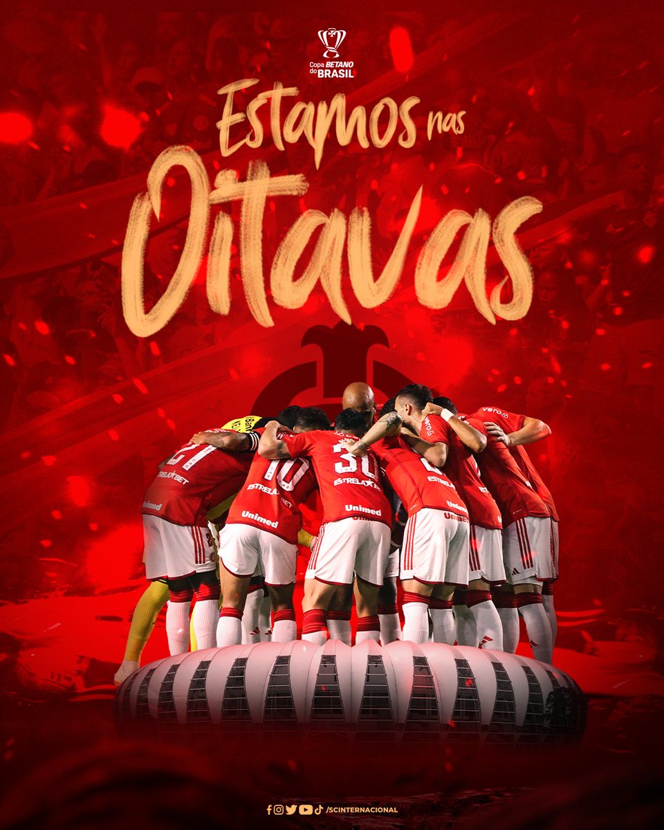 SCInternacional's tweet photo. ESTAMOS NAS OITAVAS! SE CHAMA INTER ESSA LOUCURA! O COLORADO AVANÇA EM MACEIÓ! 🔝❤️🤍 https://t.co/ZEqXnyYSWe