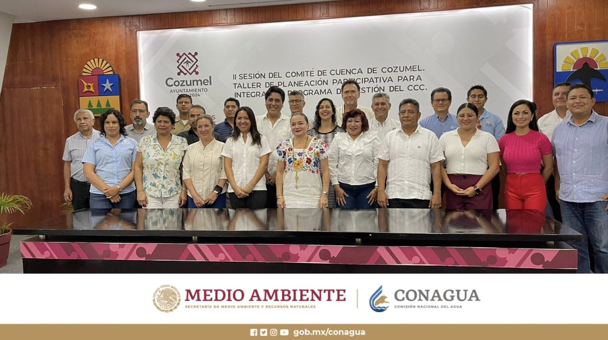 ConaguaQRoo's tweet photo. La #Conagua apoyó con expertos en planeación participativa, al Comité de Cuenca de Cozumel para iniciar la construcción del Programa de Gestión, con el respaldo del ayuntamiento de Cozumel, quien coordina este órgano del consejo de cuenca de la #PenínsulaDeYucatán https://t.co/uzTSXo5f6f