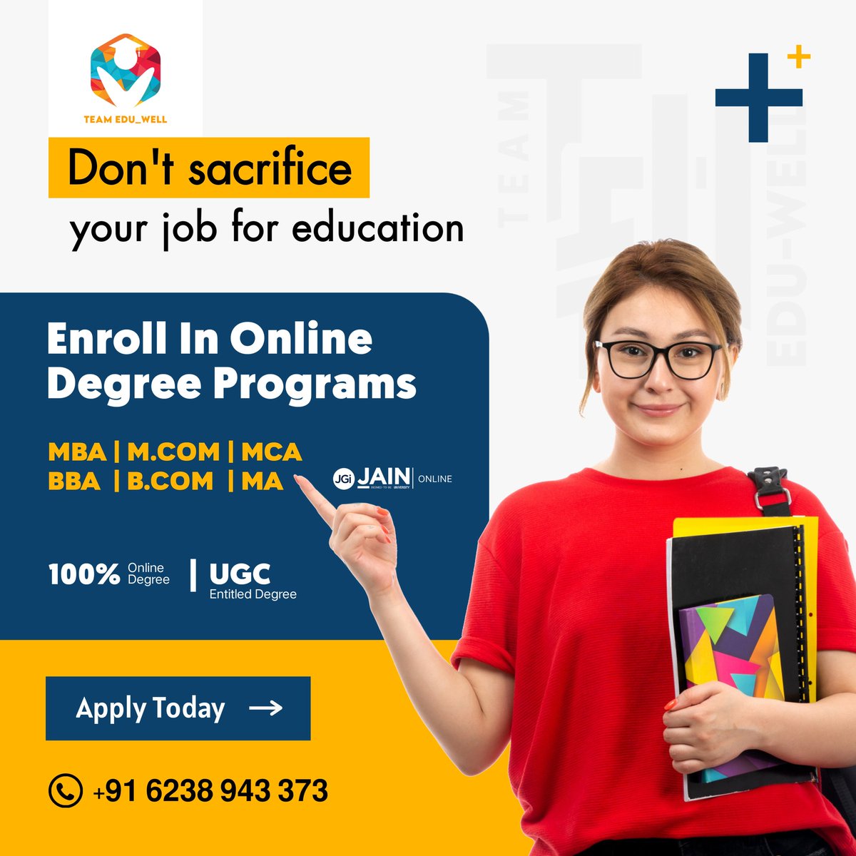 teameduwell's tweet photo. A Golden Opportunity
For Degree Students
Online Degree Program
TEAM EDU_WELL
Making professional trainers
@teameduwell 

#teameduwell 
#eduwell 
#adeditzofficial 
#adeditz  
#instagram 
#instagood 
#learning 
#eduwelllearning
#onlinecourse #onlinelearning #onlinecou

Apply Now 📌 https://t.co/Aqn0MUjfRo