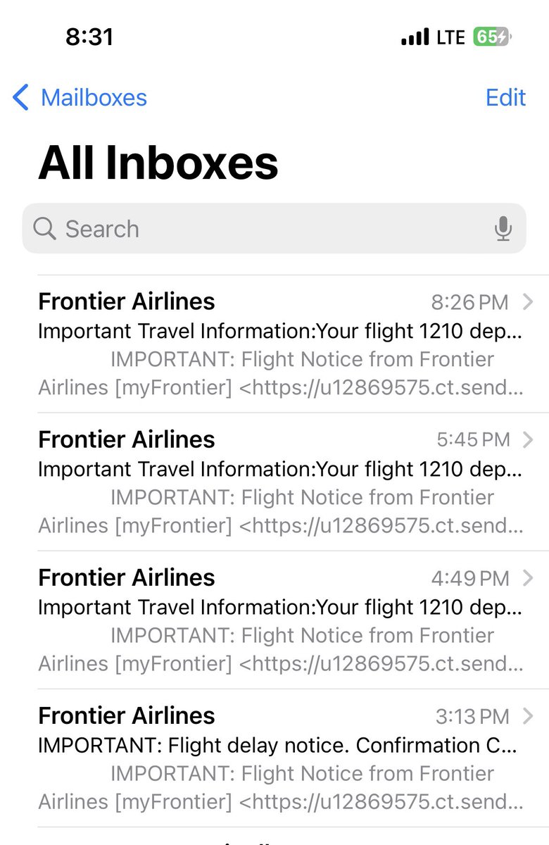 mariegomezv's tweet photo. @FlyFrontier has changed my flight time SIX times today. They had made us get in line TWICE for boarding and sent us back. WHAT TYPE OF JOKE IS THIS? #frontierairlines https://t.co/9DXeQVjTGd