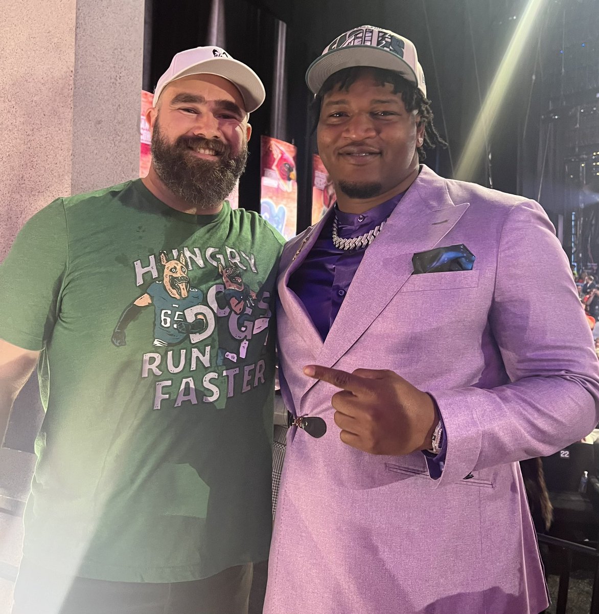 Jason Kekce is here in Kansas City and welcomed new Eagles DT Jalen Carter after he was drafted