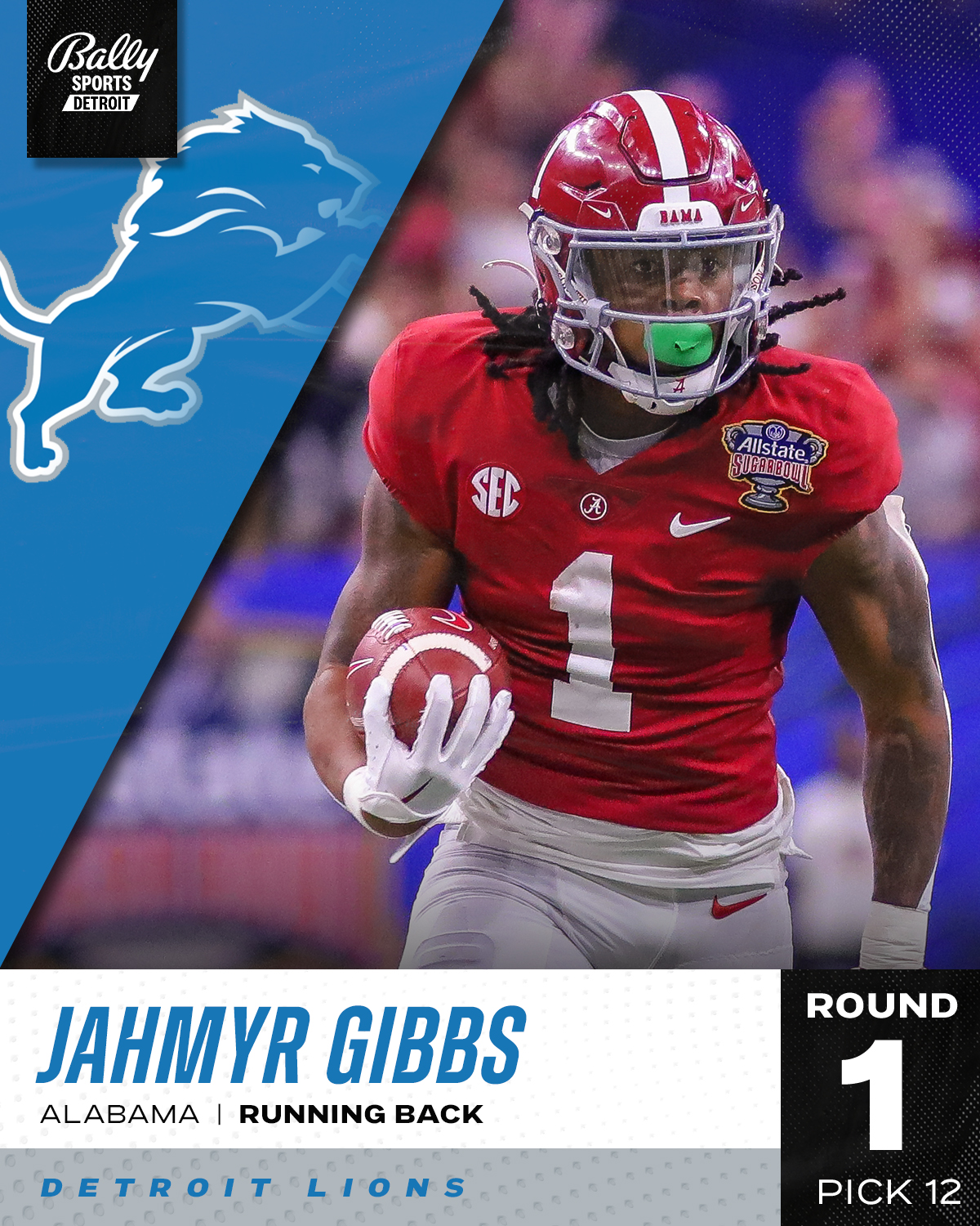Detroit Lions pick Alabama RB Jahmyr Gibbs at No. 12 in NFL draft