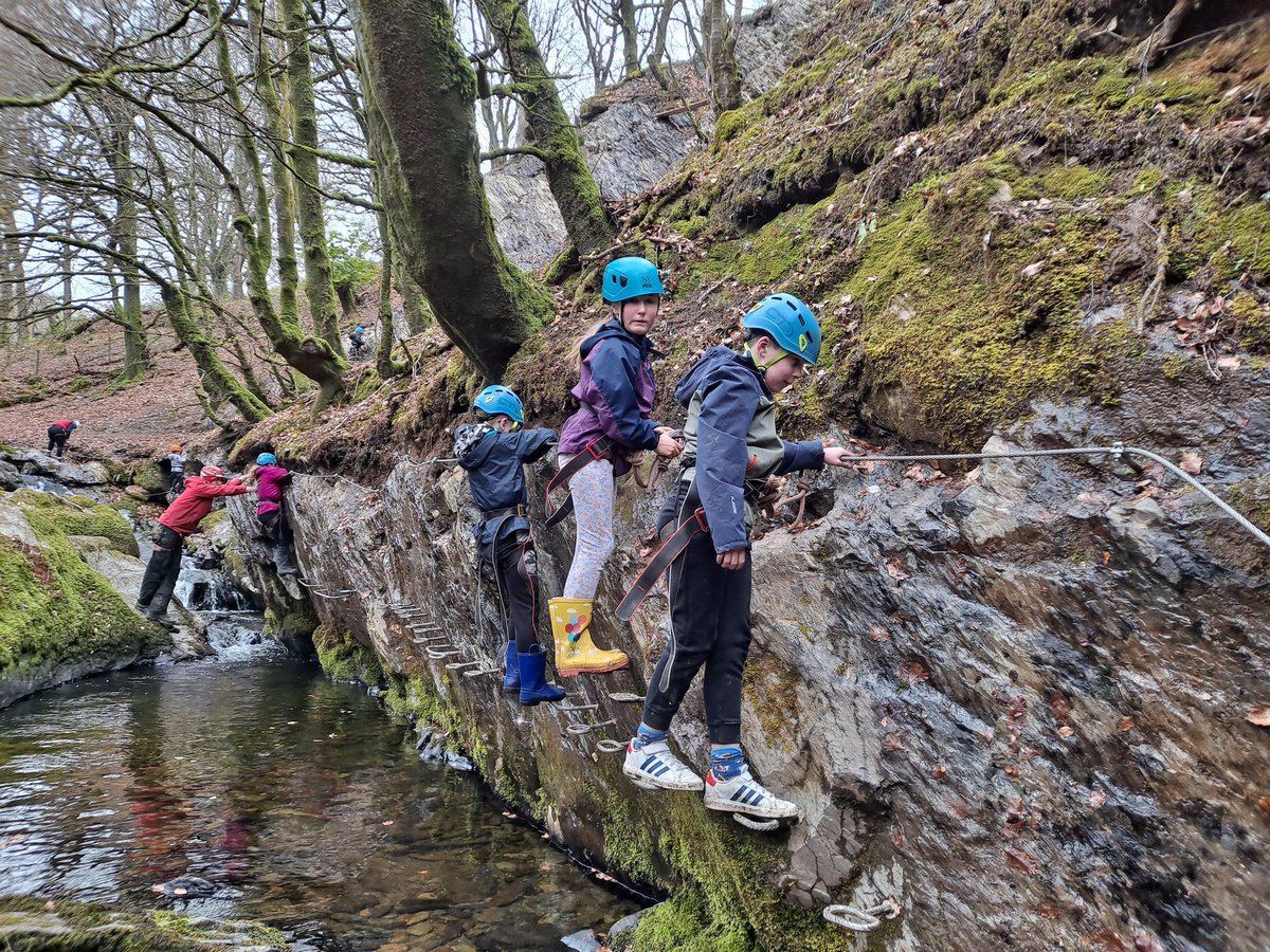 A really good day and the rain held off. The via ferrata at Rhos y Gwaliau Outdoor centre was brilliant
