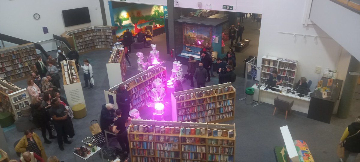 AlisaIgoe's tweet photo. #LibraryLates was a great success with a market within the library, a silent disco at @The_Churchill, displays by local music groups. a talk by successful author @katelawler & craft workshops. Thank you to library/BID/council staff who worked on this event https://t.co/czHCVPRo4D https://t.co/PHdxXHHSu7