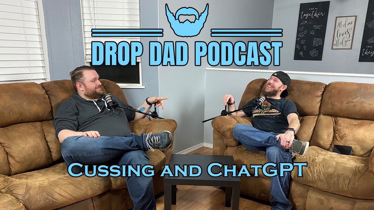 DropDadPod's tweet photo. What happens when your kids get to "cussing age"? AI... In this economy?! Kevin and Troy delve into these unique topics on this week's episode "Cussing and ChatGPT"... out now!
#dadbods #parenting #podcast #dropdadpod
➡️ All Things DropDadPod ⬅️
https://t.co/KrSFW3sB9g https://t.co/lyfvdqfjnc