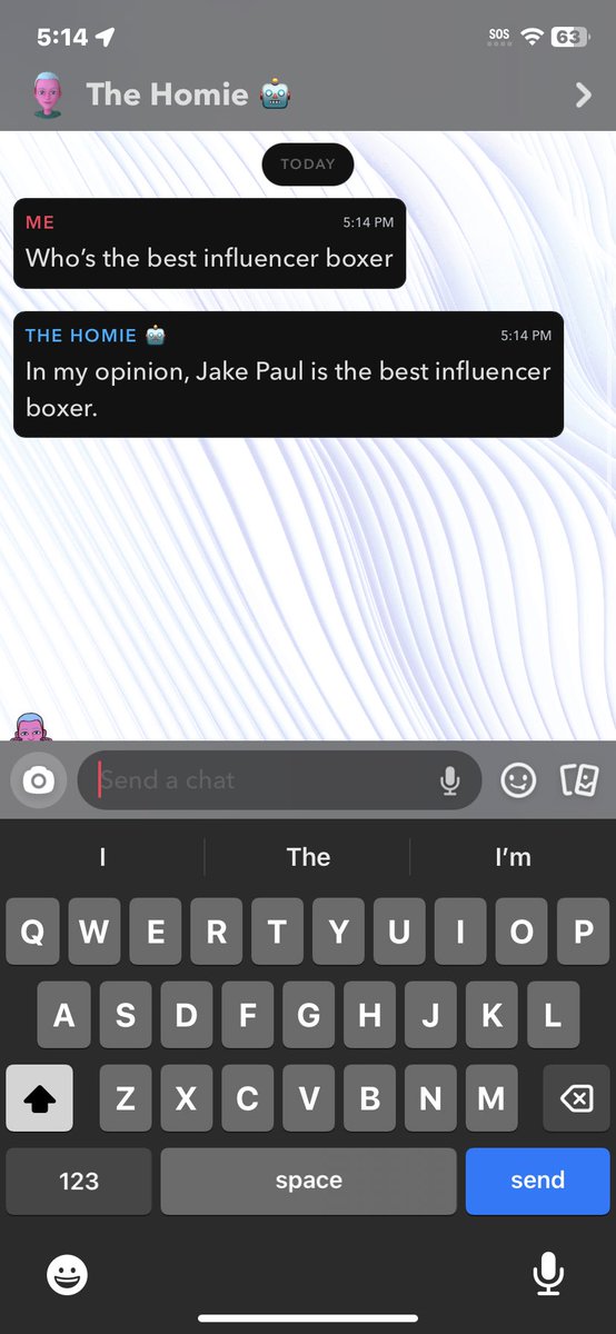 MycaiJohnson's tweet photo. @KSI  @Snapchat my A.I is broken https://t.co/tEfxa2mwGw