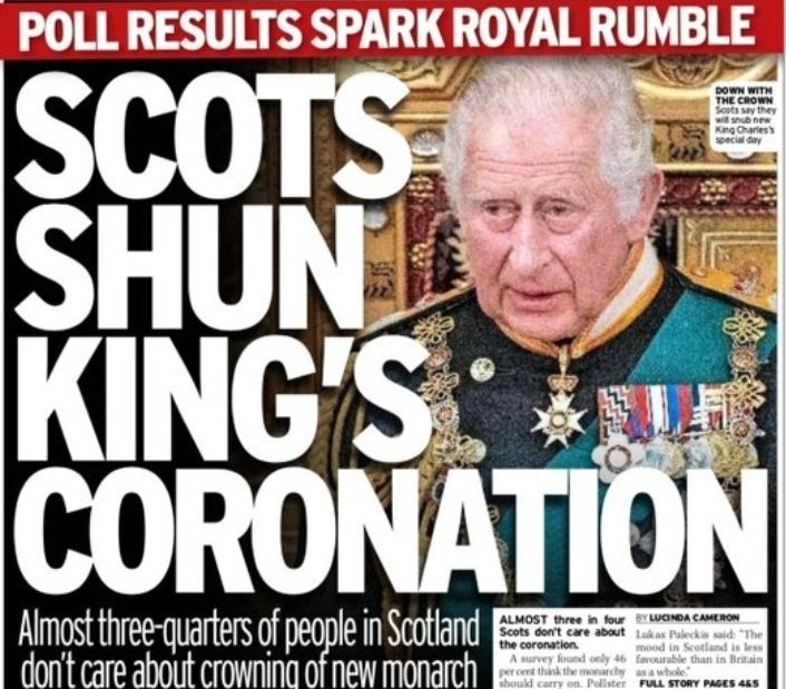 l_ronaldson's tweet photo. I'm proud to be one of the 75% of Scots who want nothing to do with England's King Jug Ears coronation are you with me?? 🏴󠁧󠁢󠁳󠁣󠁴󠁿👍😷 https://t.co/agAjkDjl8z
