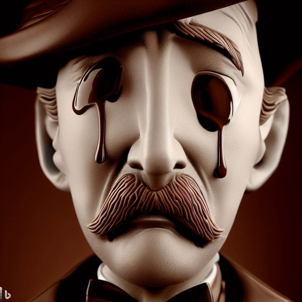 Willy wonka crying chocolate tears (and another with bunny ears)